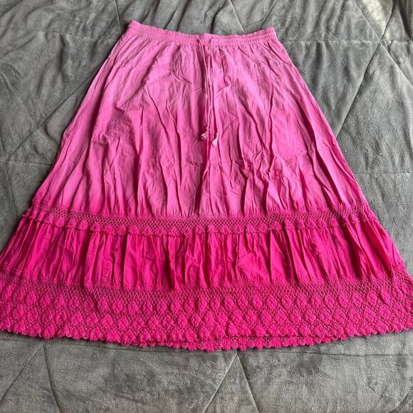 vintage y2k Bobbie Brooks pink ombré tiered cotton skirt size medium - Picture 1 of 8
